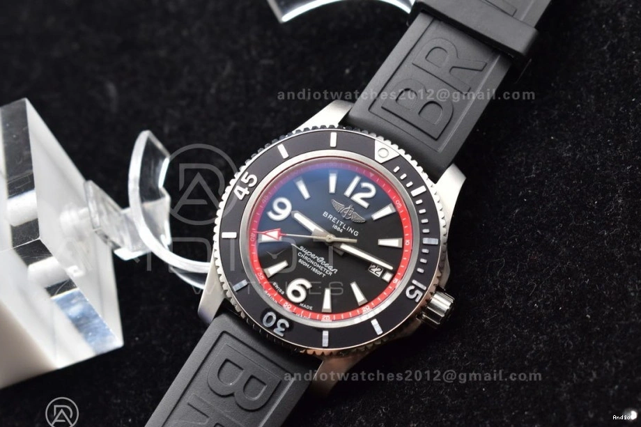 Dial With Bezel A2824 Edition Superocean Automatic On Black Orange 1:1 Strap 44 And Rehaut Best Black Rubber BLSF 1105